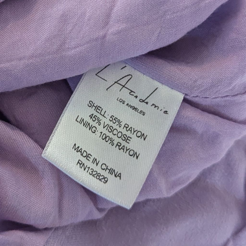 L'Academie Lucia Ruched Drawstring Purple Flutter Sleeve Top - Small - Picture 5 of 9